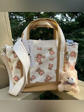 Teddy Bear Mini Tote with Bear Bag Charm